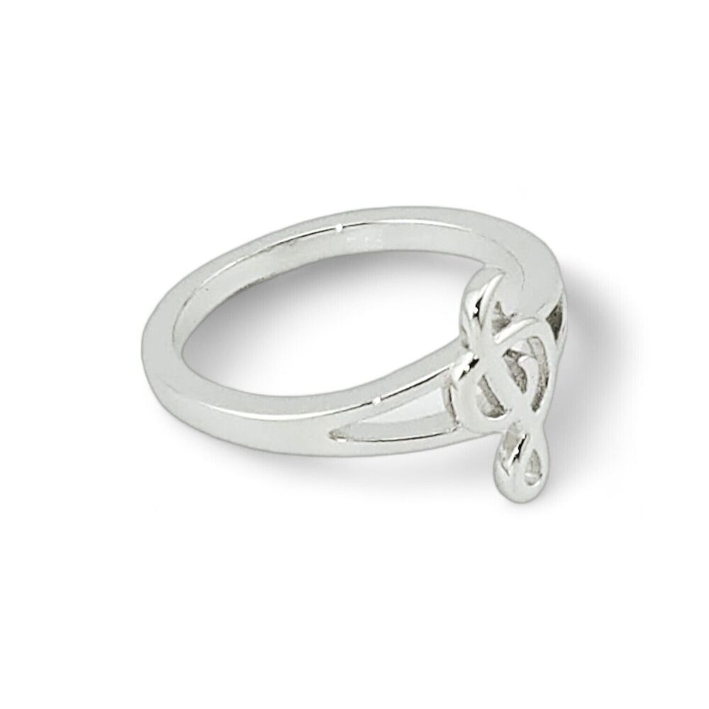 Sterling Silver 925 Musical Note Ring - Picture 3 of 6